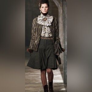 Authentic CHANEL Patterned tights  in pink and olive color